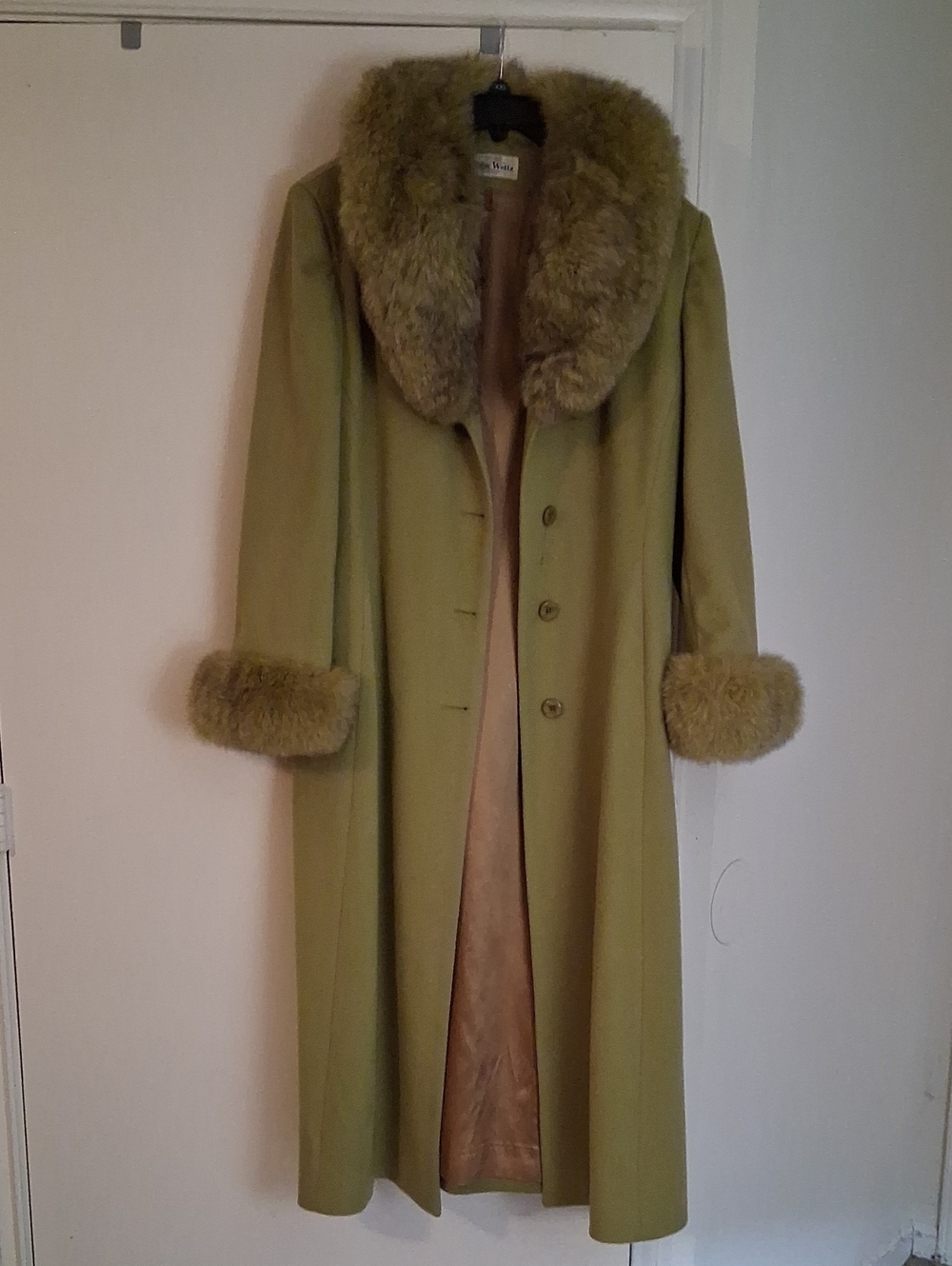 Olive Green Trim Long Trench Coat
